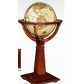 Logan 16" Antique Ocean Heirloom Globe w/ Inlaid Wood Pedestal Stand